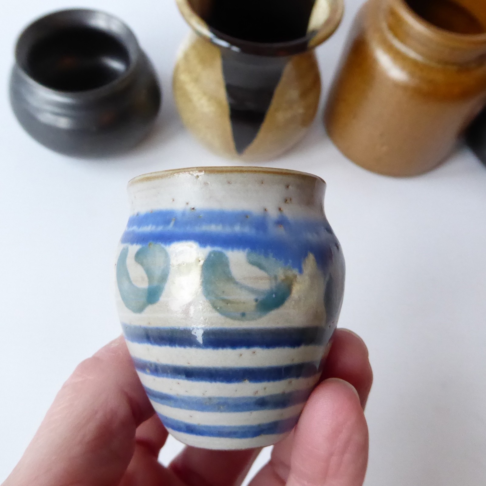 5 vintage Studio Pottery + stoneware vases bowls: Rye, Fulling Mill, Prinknash - Image 10