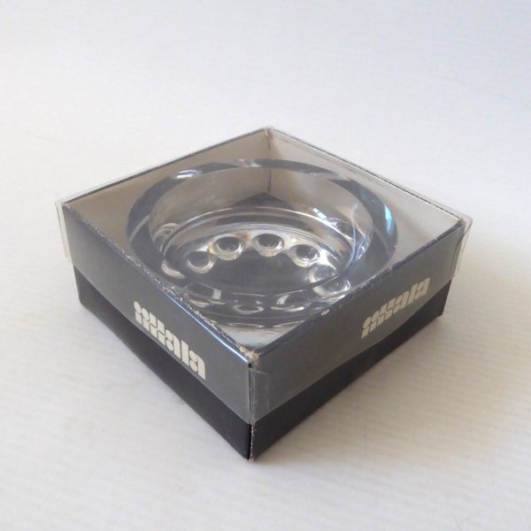 70s iittala Finland 2630 art glass dish, round bobble candle holder ashtray bowl - Image 3