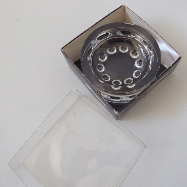 70s iittala Finland 2630 art glass dish, round bobble candle holder ashtray bowl - Image 4