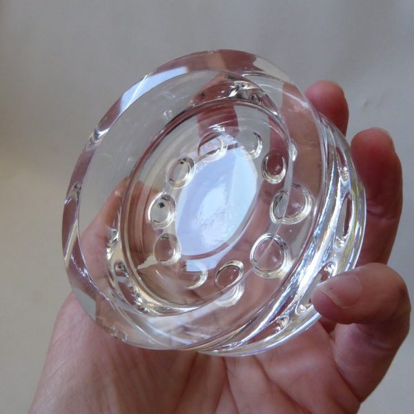 70s iittala Finland 2630 art glass dish, round bobble candle holder ashtray bowl - Image 7