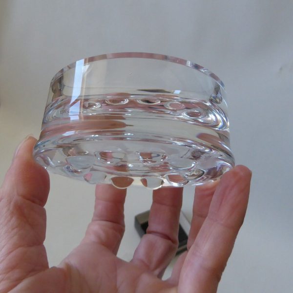 70s iittala Finland 2630 art glass dish, round bobble candle holder ashtray bowl - Image 9