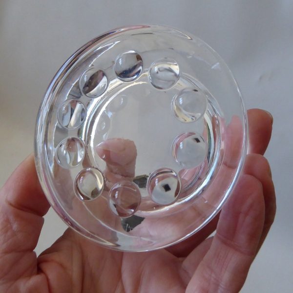 70s iittala Finland 2630 art glass dish, round bobble candle holder ashtray bowl - Image 10