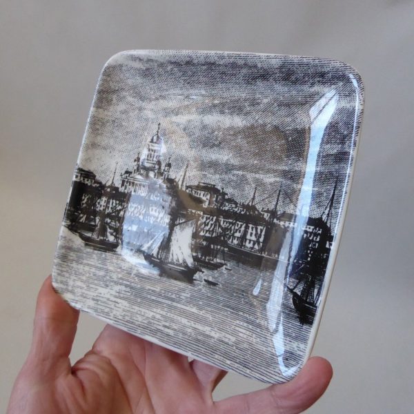 Arabia Finland small square 1862-1972 collectable plate, wall hanging, dish town - Image 4
