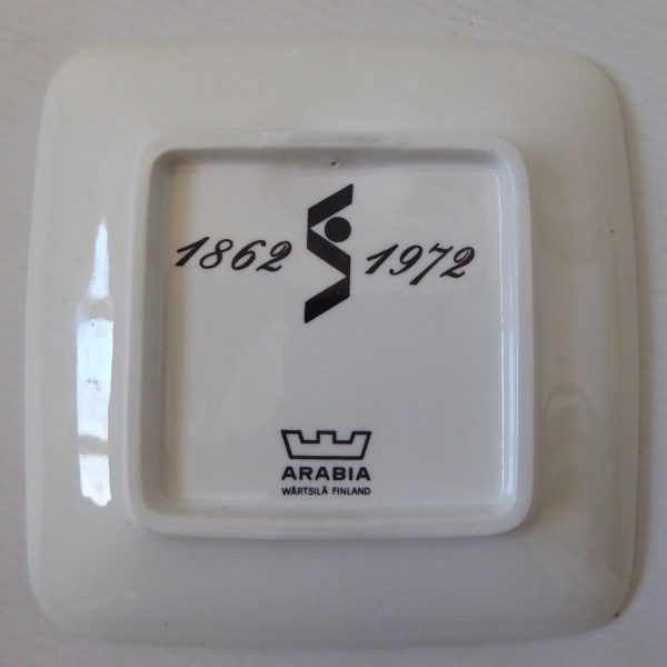 Arabia Finland small square 1862-1972 collectable plate, wall hanging, dish town - Image 6