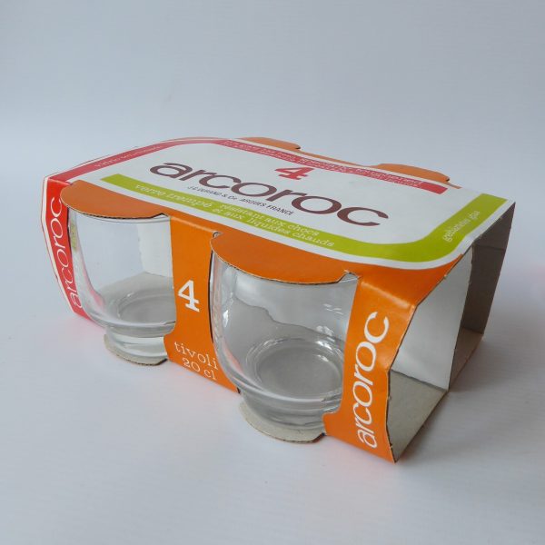 Arcoroc 4 pack vintage drinking glasses Tivoli, 20cl. Retro 1970s/1980s  boxed - Image 3