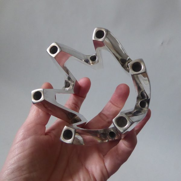 Dansk vintage slim taper candle holder, silver plated crown, Jens Quistgaard IHQ - Image 11