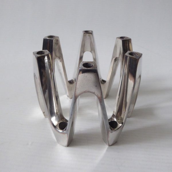 Dansk vintage slim taper candle holder, silver plated crown, Jens Quistgaard IHQ - Image 3