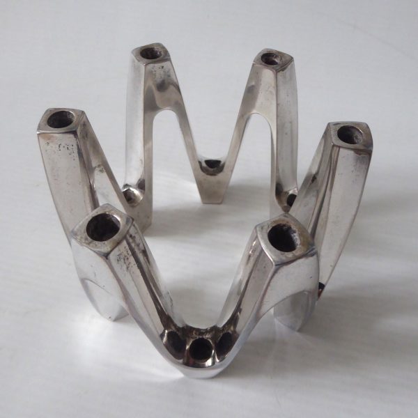 Dansk vintage slim taper candle holder, silver plated crown, Jens Quistgaard IHQ - Image 5