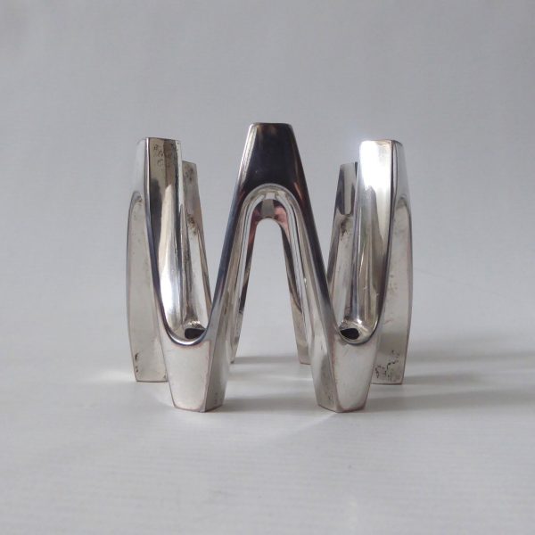 Dansk vintage slim taper candle holder, silver plated crown, Jens Quistgaard IHQ