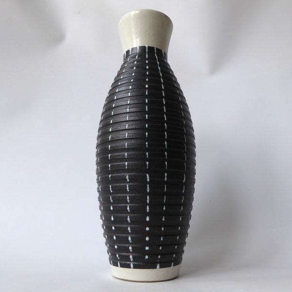 Denby Stoneware Burlington vase Albert Colledge, mid century black pottery 11.5" - Image 3