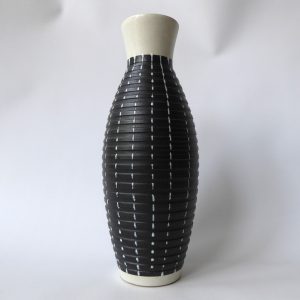 Denby Stoneware Burlington vase Albert Colledge, mid century black pottery 11.5"