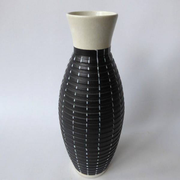 Denby Stoneware Burlington vase Albert Colledge, mid century black pottery 11.5" - Image 5