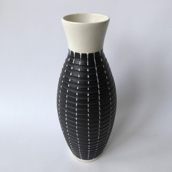 Denby Stoneware Burlington vase Albert Colledge, mid century black pottery 11.5" - Image 6