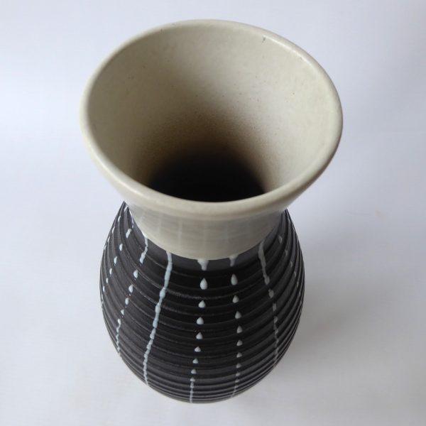 Denby Stoneware Burlington vase Albert Colledge, mid century black pottery 11.5" - Image 9