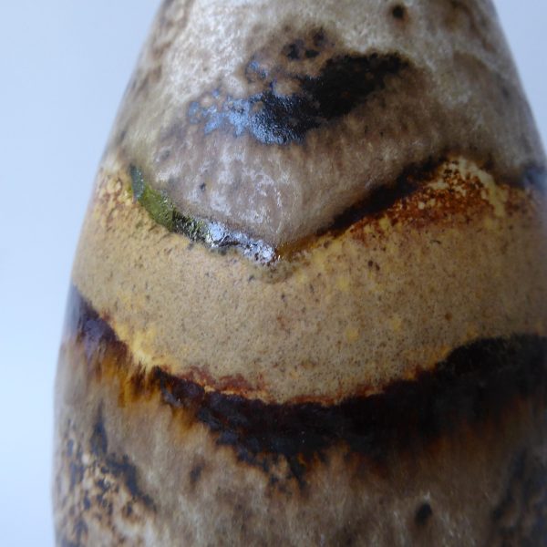 Dumler & Breiden 479/22 West German pottery ceramic vase, brown beige bands D&B - Image 7