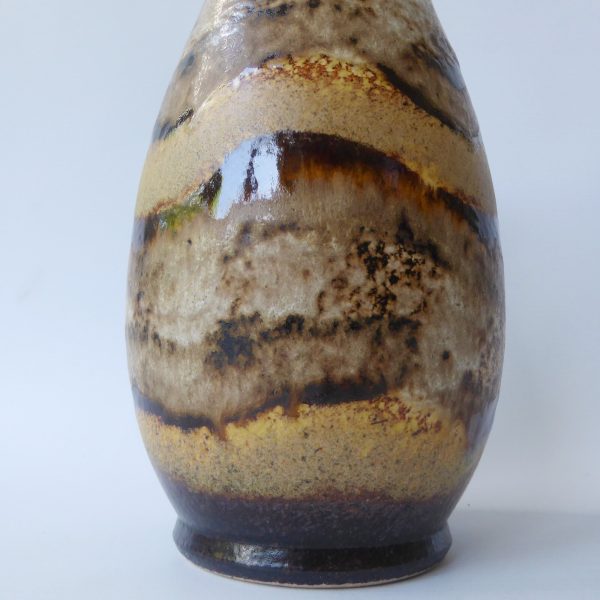 Dumler & Breiden 479/22 West German pottery ceramic vase, brown beige bands D&B - Image 10