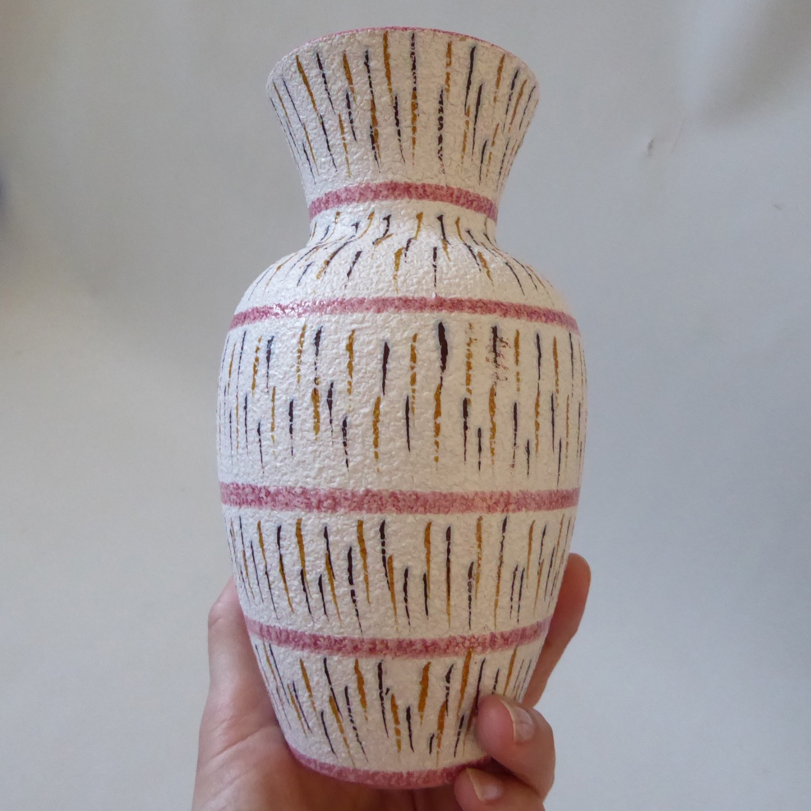 Fratelli Fanciullacci pink baluster vase 211 Italy. Midcentury vintage 1950s 60s