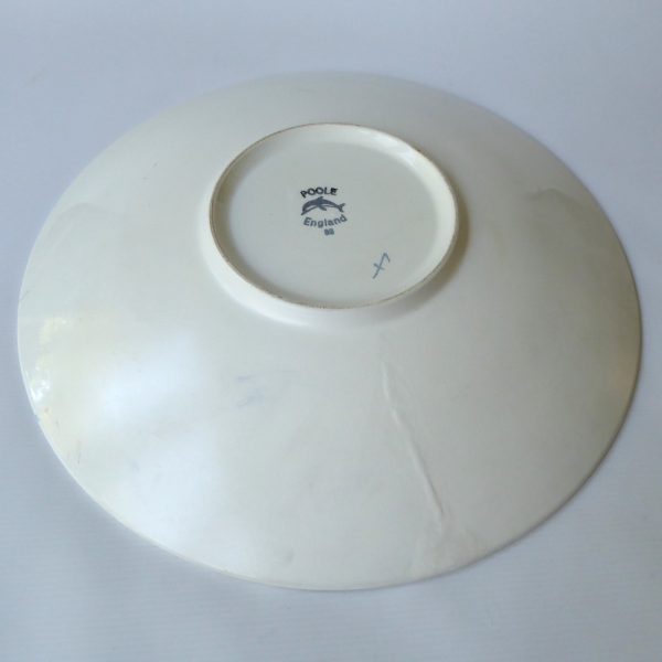 Huge 16" Poole Pottery Delphis plate dish bowl, 89. Blue orange 1960s - Image 12