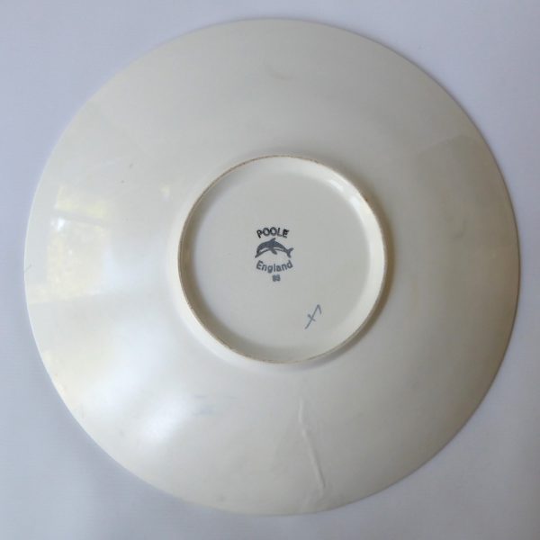 Huge 16" Poole Pottery Delphis plate dish bowl, 89. Blue orange 1960s - Image 13