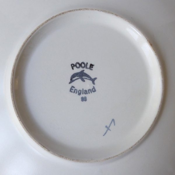 Huge 16" Poole Pottery Delphis plate dish bowl, 89. Blue orange 1960s - Image 14