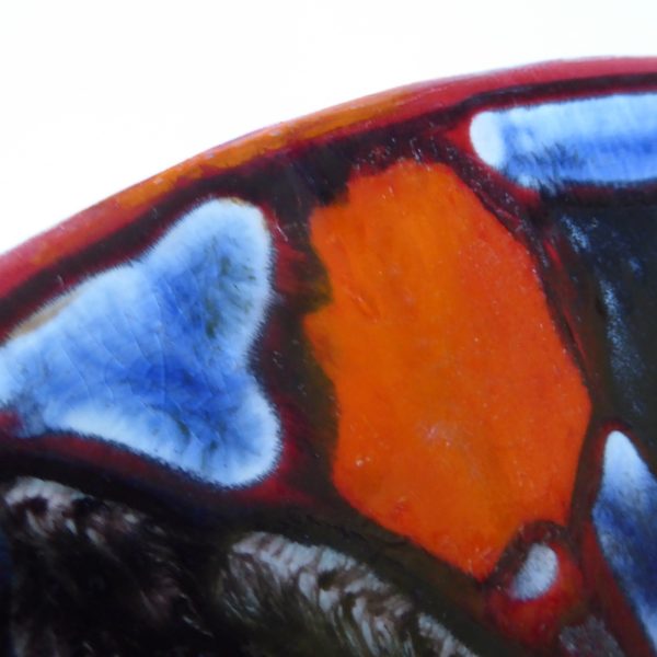 Huge 16" Poole Pottery Delphis plate dish bowl, 89. Blue orange 1960s - Image 17