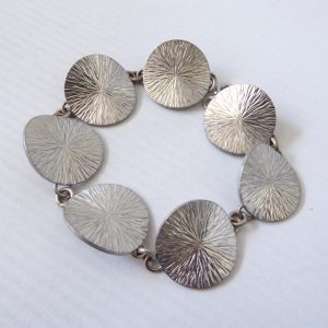 Jorgen Jensen 57 disc articulated bracelet Danish modernist sunburst vintage 60s