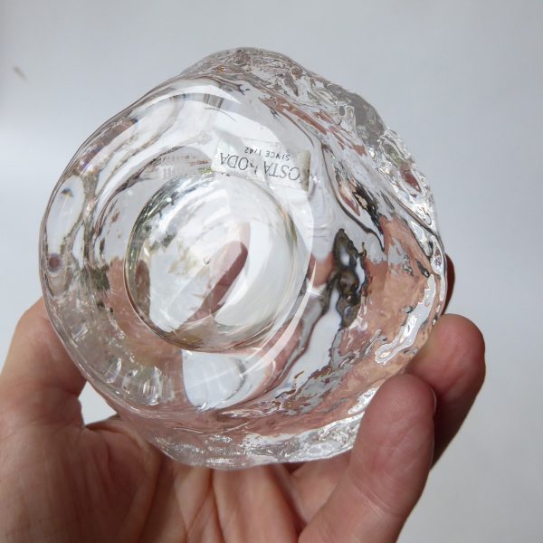 Kost Boda Snowball art glass votive tealight candle holder. Icy Swedish A. Wärff - Image 11
