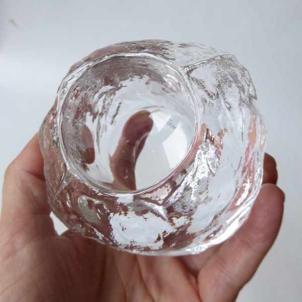 Kost Boda Snowball art glass votive tealight candle holder. Icy Swedish A. Wärff - Image 12