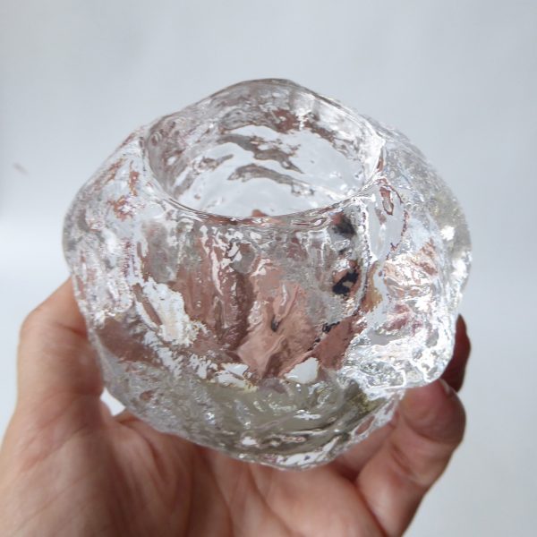 Kost Boda Snowball art glass votive tealight candle holder. Icy Swedish A. Wärff - Image 13