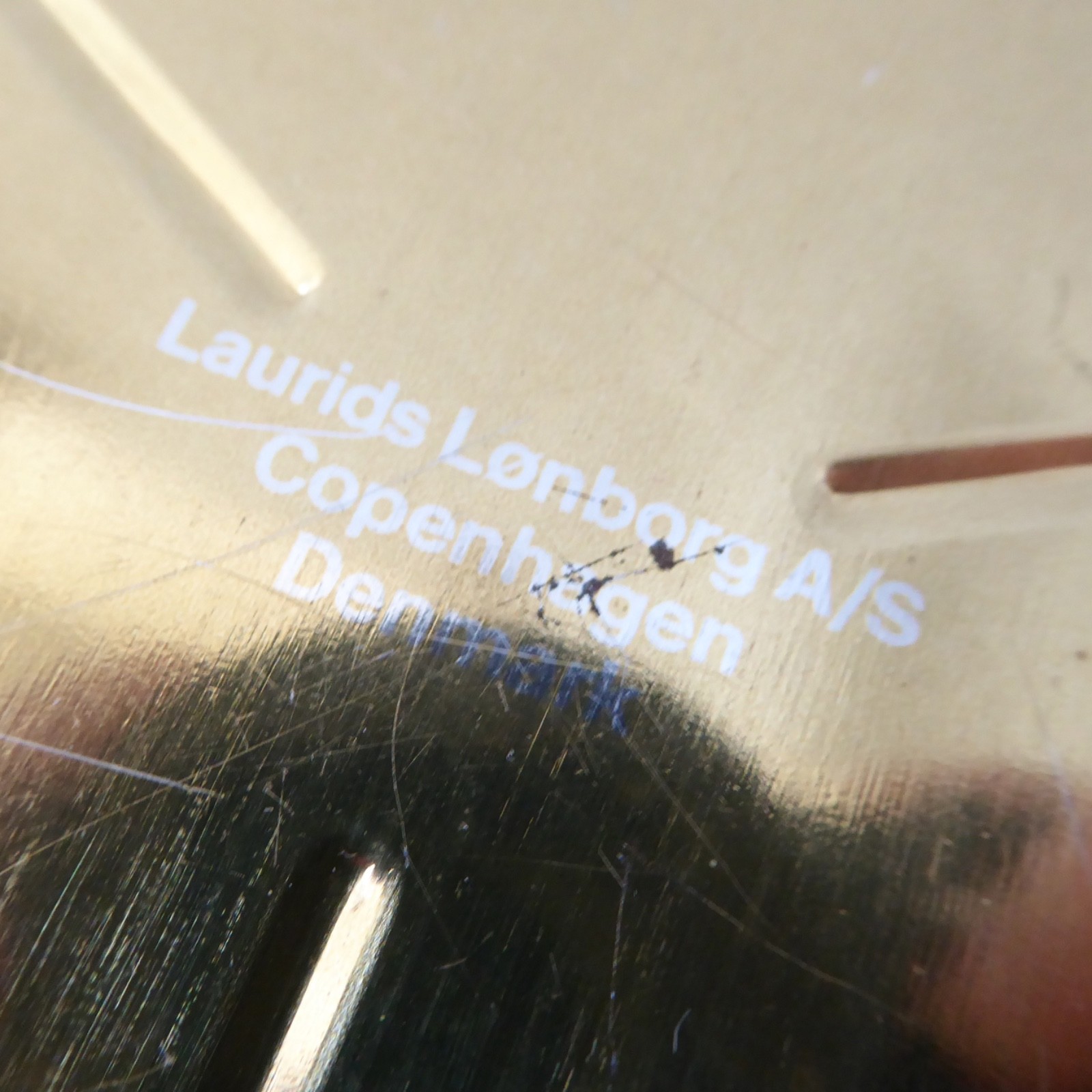 Laurids Lonborg A/S vintage retro tin metal 4" coaster DENMARK. Brown gold spots - Image 11