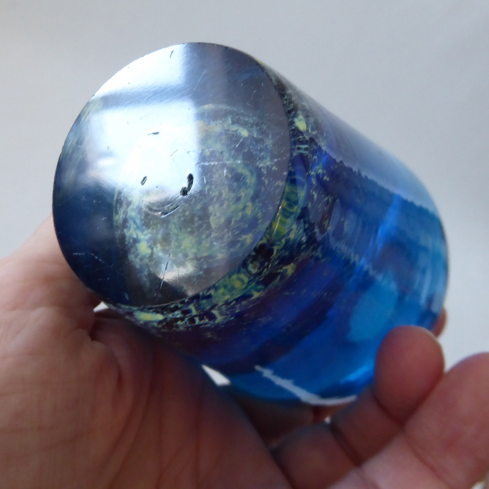 Mdina vintage art glass vase, slim tapered Sea & Sand. Michael Harris design 70s - Image 8