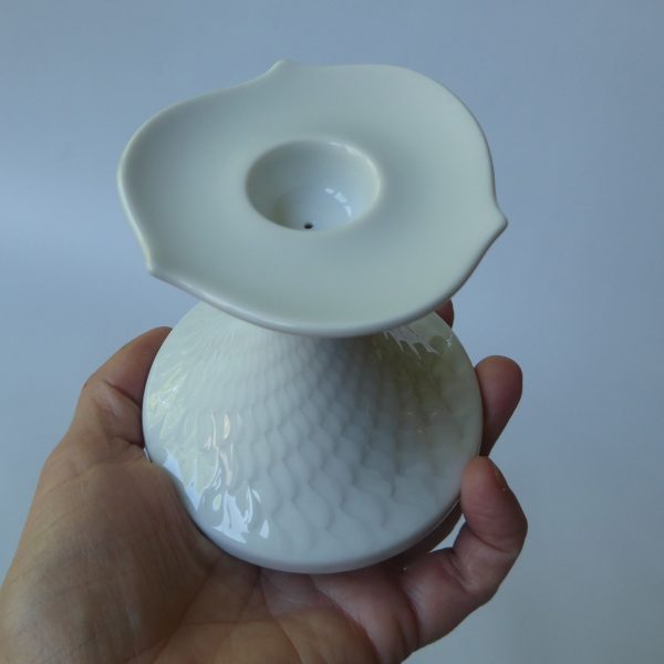 Meissen Waves ripple porcelain candle stick, candle holder, white. Sabine Wachs - Image 11
