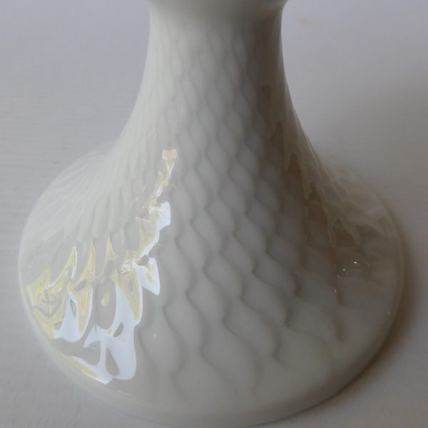 Meissen Waves ripple porcelain candle stick, candle holder, white. Sabine Wachs - Image 4