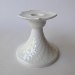 Meissen Waves ripple porcelain candle stick, candle holder, white. Sabine Wachs