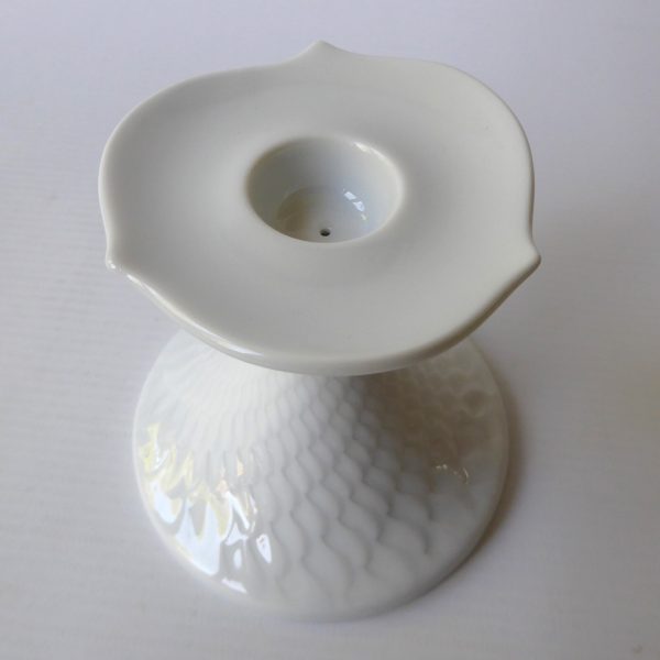 Meissen Waves ripple porcelain candle stick, candle holder, white. Sabine Wachs - Image 5