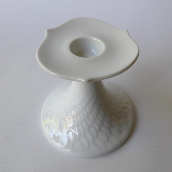 Meissen Waves ripple porcelain candle stick, candle holder, white. Sabine Wachs - Image 6