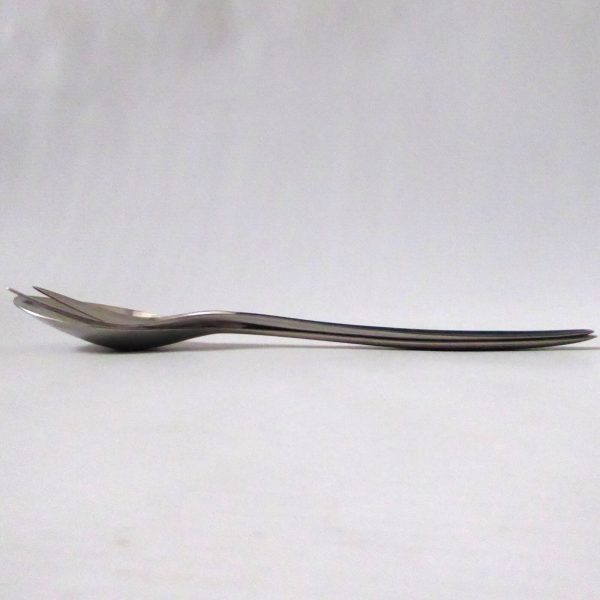 Mid century Cathrineholm Norway Cathedral salad servers. Serving spoon fork teal - Image 4