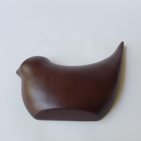 Mid century style faux wood ceramic bird wall hanging plaque, modernist minimal - Image 3