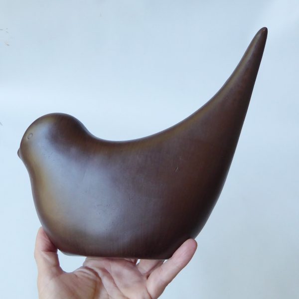 Mid century style faux wood ceramic bird wall hanging plaque, modernist minimal - Image 6
