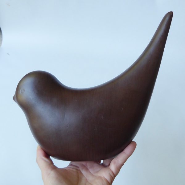 Mid century style faux wood ceramic bird wall hanging plaque, modernist minimal - Image 7