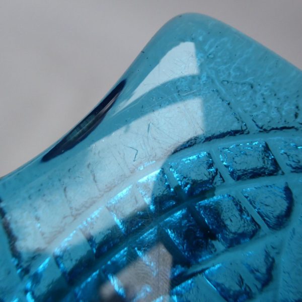 Modernist abstract fish art glass paperweight, flat back. Turquoise blue vintage - Image 12