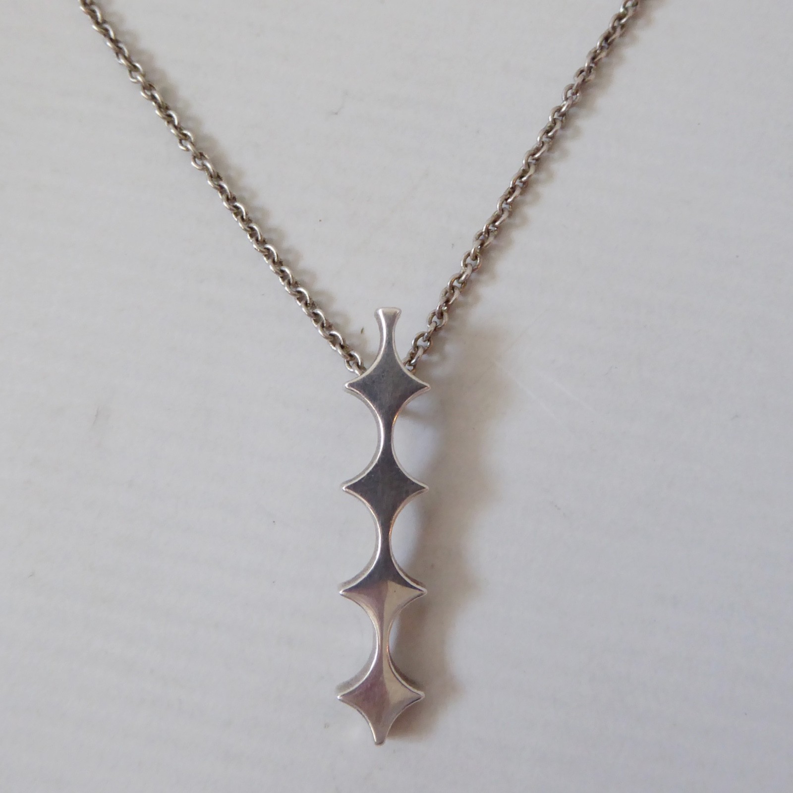 NB modernist pendant & necklace. Signed NS06, nickel silver alloy. Vintage style - Image 3
