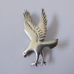 Ola Gorie sterling silver 925 vintage brooch, eagle osprey Scottish bird of prey