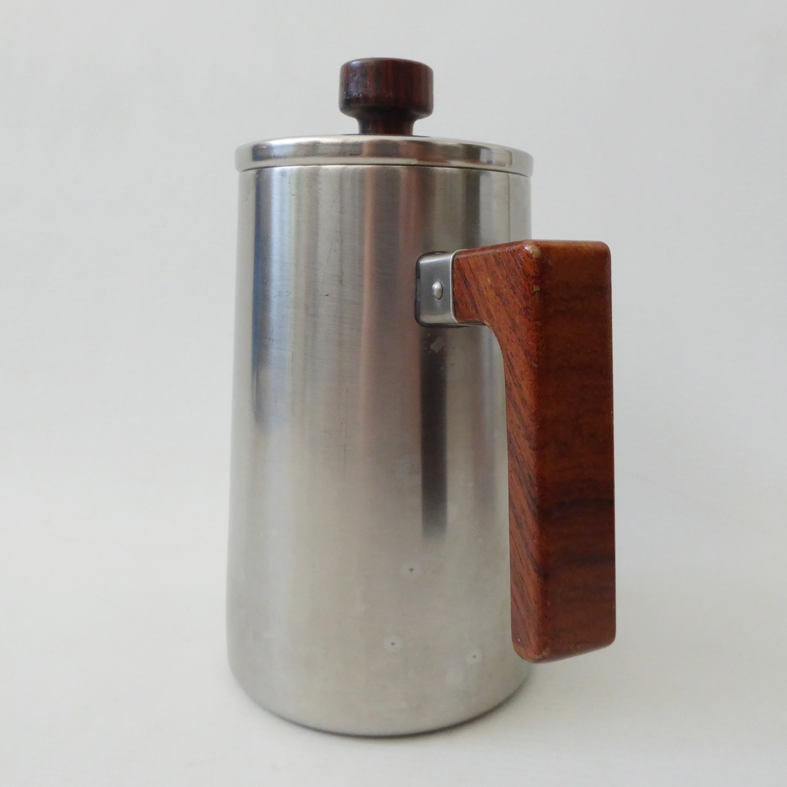 Old Hall stainless steel & rosewood coffee/hot water pot, 1970s modernist retro - Image 4