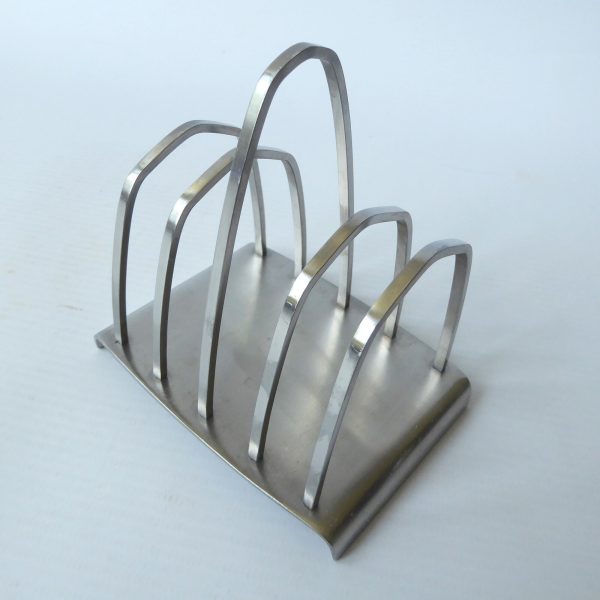Old Hall vintage stainless steel 4 slice toast rack, Leslie Wiggin 60s Connaught - Image 6