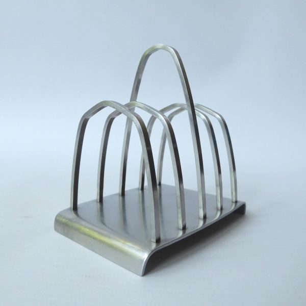Old Hall vintage stainless steel 4 slice toast rack, Leslie Wiggin 60s Connaught