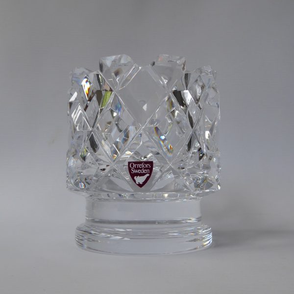 Orrefors Gunnar Cyrén Sofiero vintage cut crystal footed bowl vase 'GC 3834-65' - Image 3