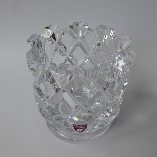 Orrefors Gunnar Cyrén Sofiero vintage cut crystal footed bowl vase 'GC 3834-65' - Image 5