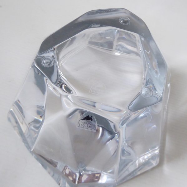 Orrefors Precious 160mm faceted crystal art glass bowl, clear asymmetric Swedish - Image 13