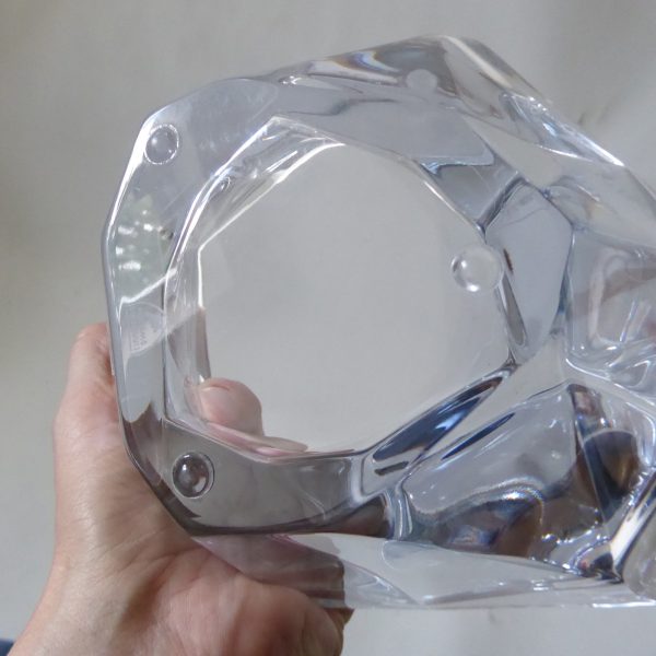 Orrefors Precious 160mm faceted crystal art glass bowl, clear asymmetric Swedish - Image 14